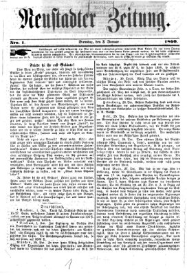 Neustadter Zeitung Dienstag 3. Januar 1860