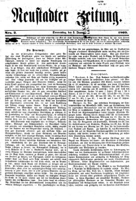 Neustadter Zeitung Donnerstag 5. Januar 1860