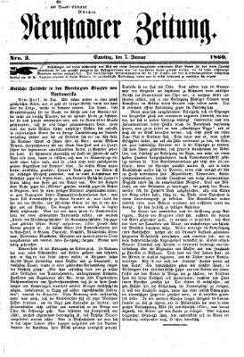 Neustadter Zeitung Samstag 7. Januar 1860