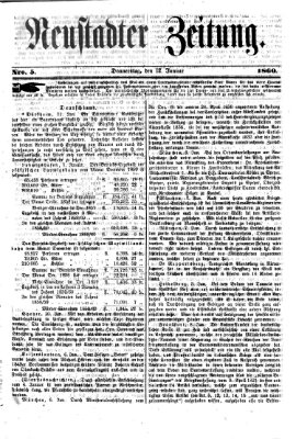 Neustadter Zeitung Donnerstag 12. Januar 1860