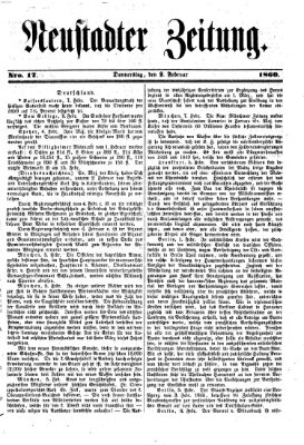 Neustadter Zeitung Donnerstag 9. Februar 1860