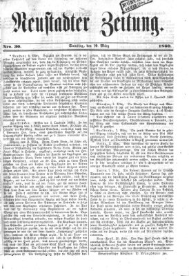 Neustadter Zeitung Samstag 10. März 1860