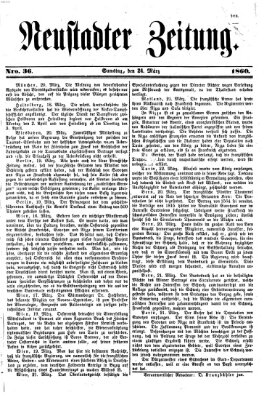 Neustadter Zeitung Samstag 24. März 1860