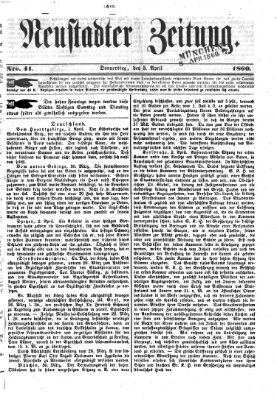 Neustadter Zeitung Donnerstag 5. April 1860