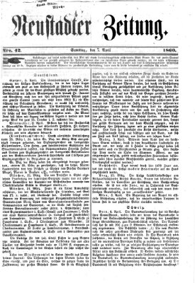 Neustadter Zeitung Samstag 7. April 1860