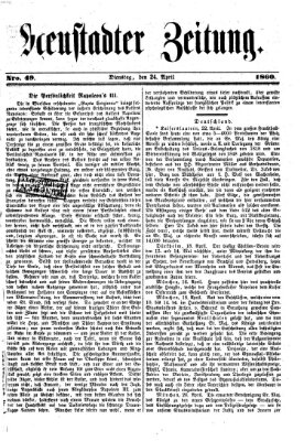 Neustadter Zeitung Dienstag 24. April 1860