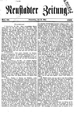 Neustadter Zeitung Donnerstag 31. Mai 1860