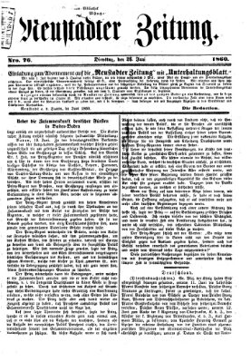 Neustadter Zeitung Dienstag 26. Juni 1860