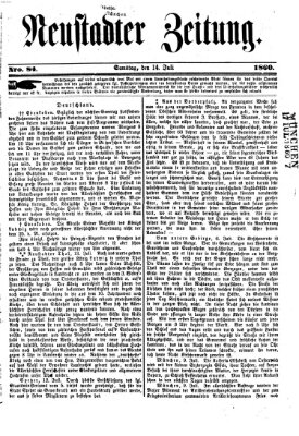 Neustadter Zeitung Samstag 14. Juli 1860