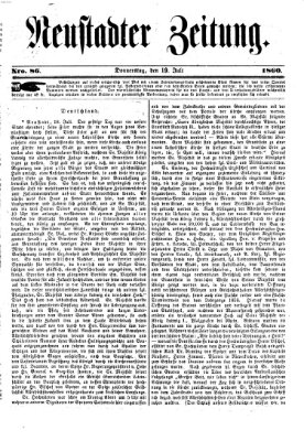 Neustadter Zeitung Donnerstag 19. Juli 1860