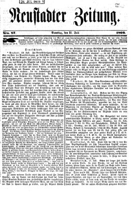 Neustadter Zeitung Samstag 21. Juli 1860