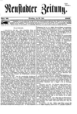 Neustadter Zeitung Dienstag 24. Juli 1860