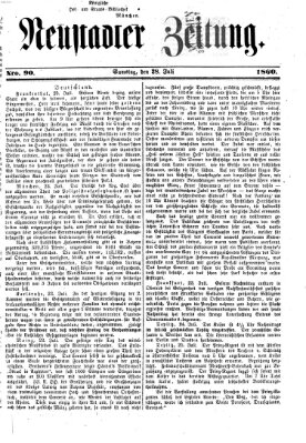 Neustadter Zeitung Samstag 28. Juli 1860