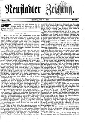 Neustadter Zeitung Dienstag 31. Juli 1860