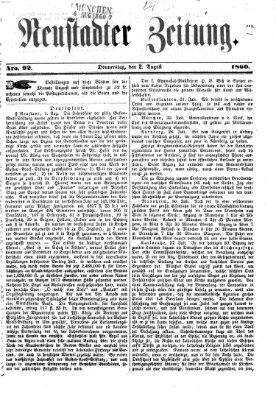 Neustadter Zeitung Donnerstag 2. August 1860