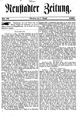 Neustadter Zeitung Dienstag 7. August 1860