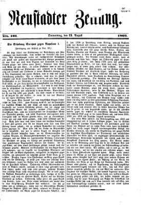 Neustadter Zeitung Donnerstag 23. August 1860