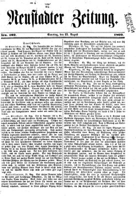 Neustadter Zeitung Samstag 25. August 1860