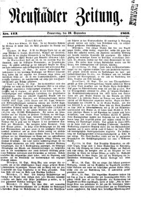 Neustadter Zeitung Donnerstag 20. September 1860