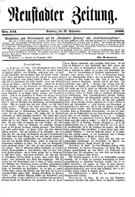 Neustadter Zeitung Samstag 22. September 1860