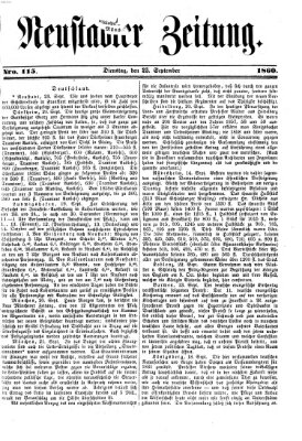 Neustadter Zeitung Dienstag 25. September 1860