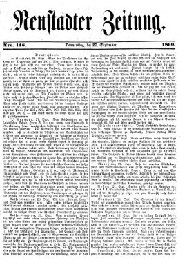 Neustadter Zeitung Donnerstag 27. September 1860