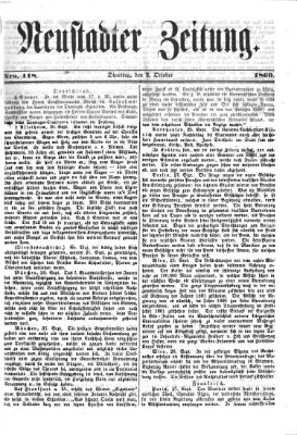 Neustadter Zeitung Dienstag 2. Oktober 1860