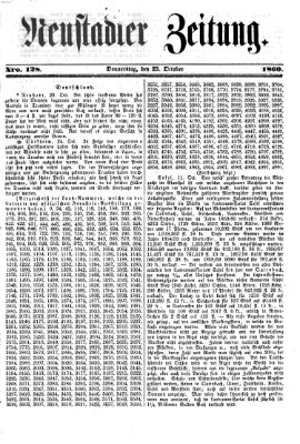 Neustadter Zeitung Donnerstag 25. Oktober 1860