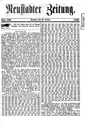 Neustadter Zeitung Dienstag 30. Oktober 1860