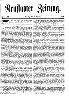 Neustadter Zeitung Dienstag 6. November 1860