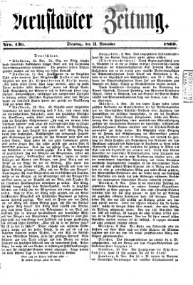 Neustadter Zeitung Dienstag 13. November 1860