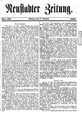 Neustadter Zeitung Samstag 17. November 1860