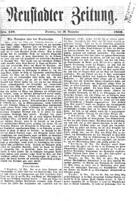 Neustadter Zeitung Dienstag 20. November 1860