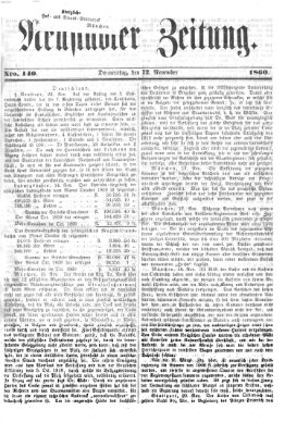 Neustadter Zeitung Donnerstag 22. November 1860