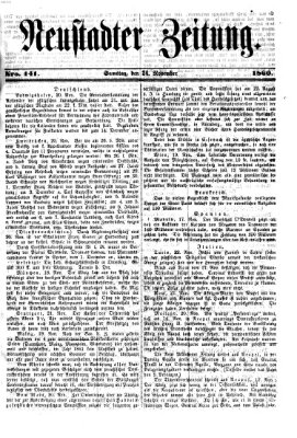 Neustadter Zeitung Samstag 24. November 1860