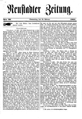 Neustadter Zeitung Donnerstag 14. Februar 1861