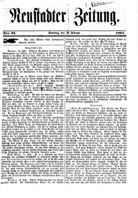 Neustadter Zeitung Samstag 16. Februar 1861