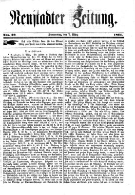 Neustadter Zeitung Donnerstag 7. März 1861