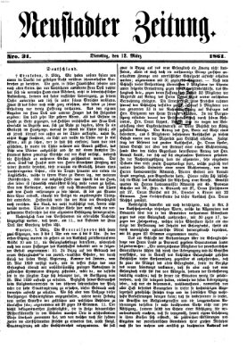 Neustadter Zeitung Dienstag 12. März 1861