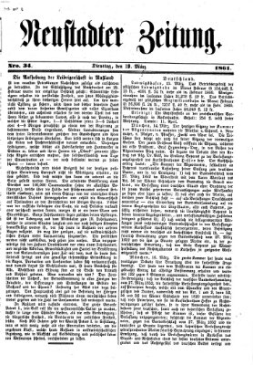 Neustadter Zeitung Dienstag 19. März 1861