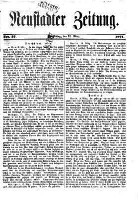 Neustadter Zeitung Donnerstag 21. März 1861