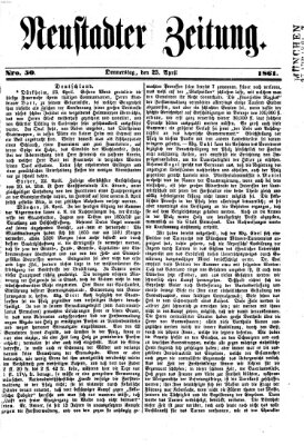 Neustadter Zeitung Donnerstag 25. April 1861