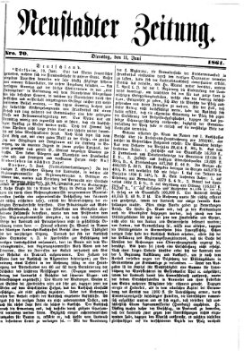 Neustadter Zeitung Dienstag 11. Juni 1861