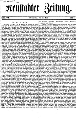 Neustadter Zeitung Donnerstag 13. Juni 1861