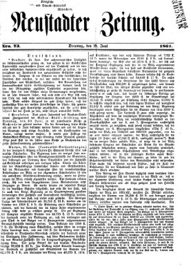 Neustadter Zeitung Dienstag 18. Juni 1861