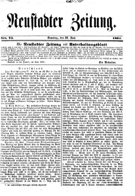 Neustadter Zeitung Samstag 22. Juni 1861