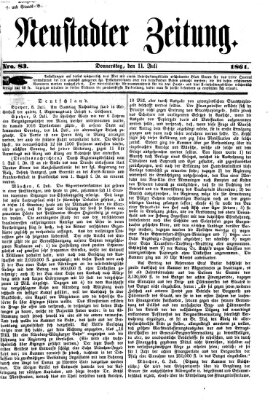 Neustadter Zeitung Donnerstag 11. Juli 1861