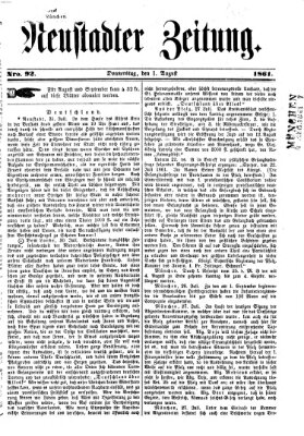 Neustadter Zeitung Donnerstag 1. August 1861