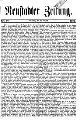 Neustadter Zeitung Samstag 10. August 1861