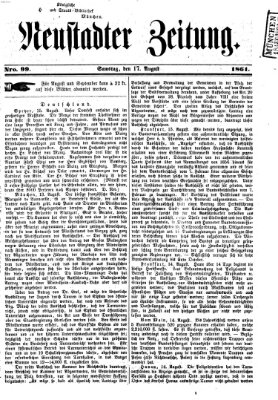 Neustadter Zeitung Samstag 17. August 1861